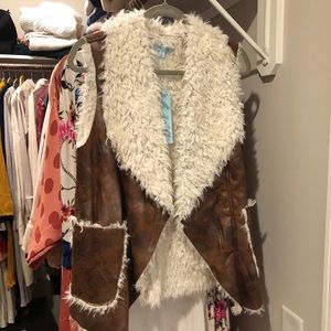 Faux leather vest